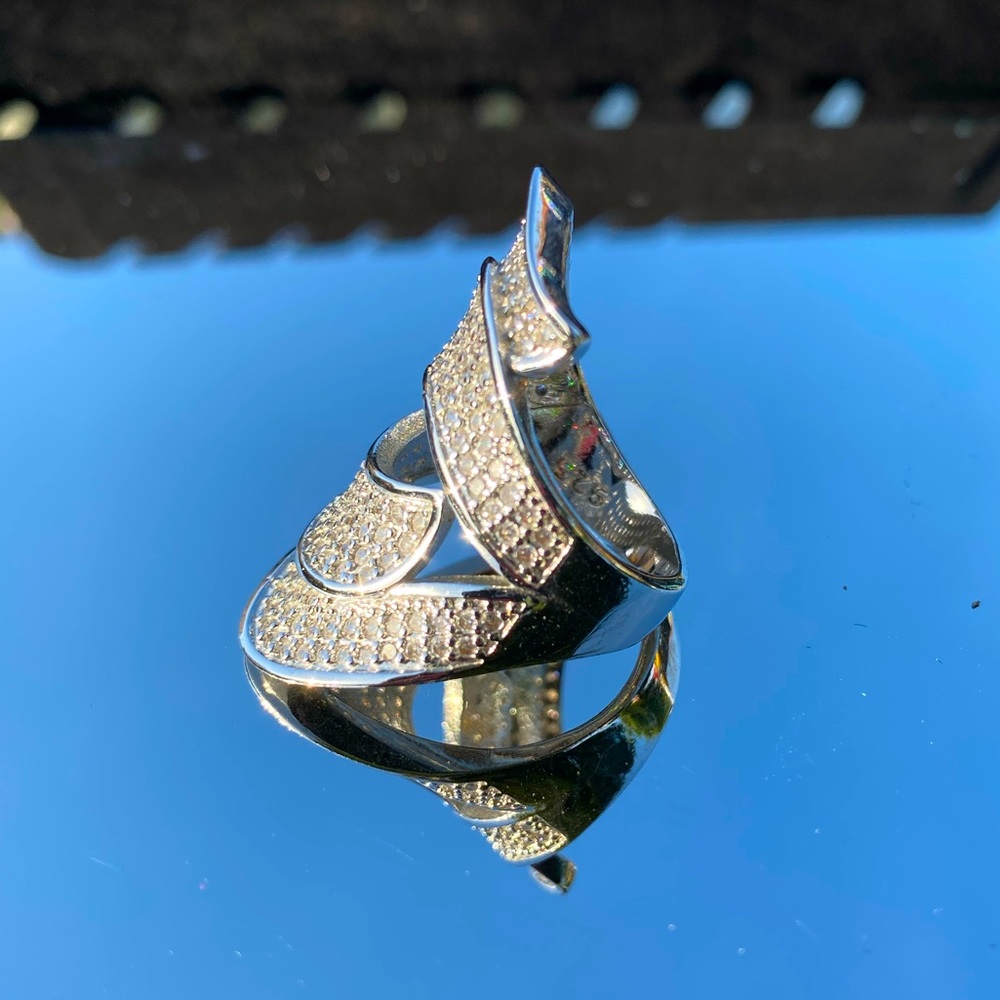 925 Solid Sterling Silver Ring Size 9 - image 4